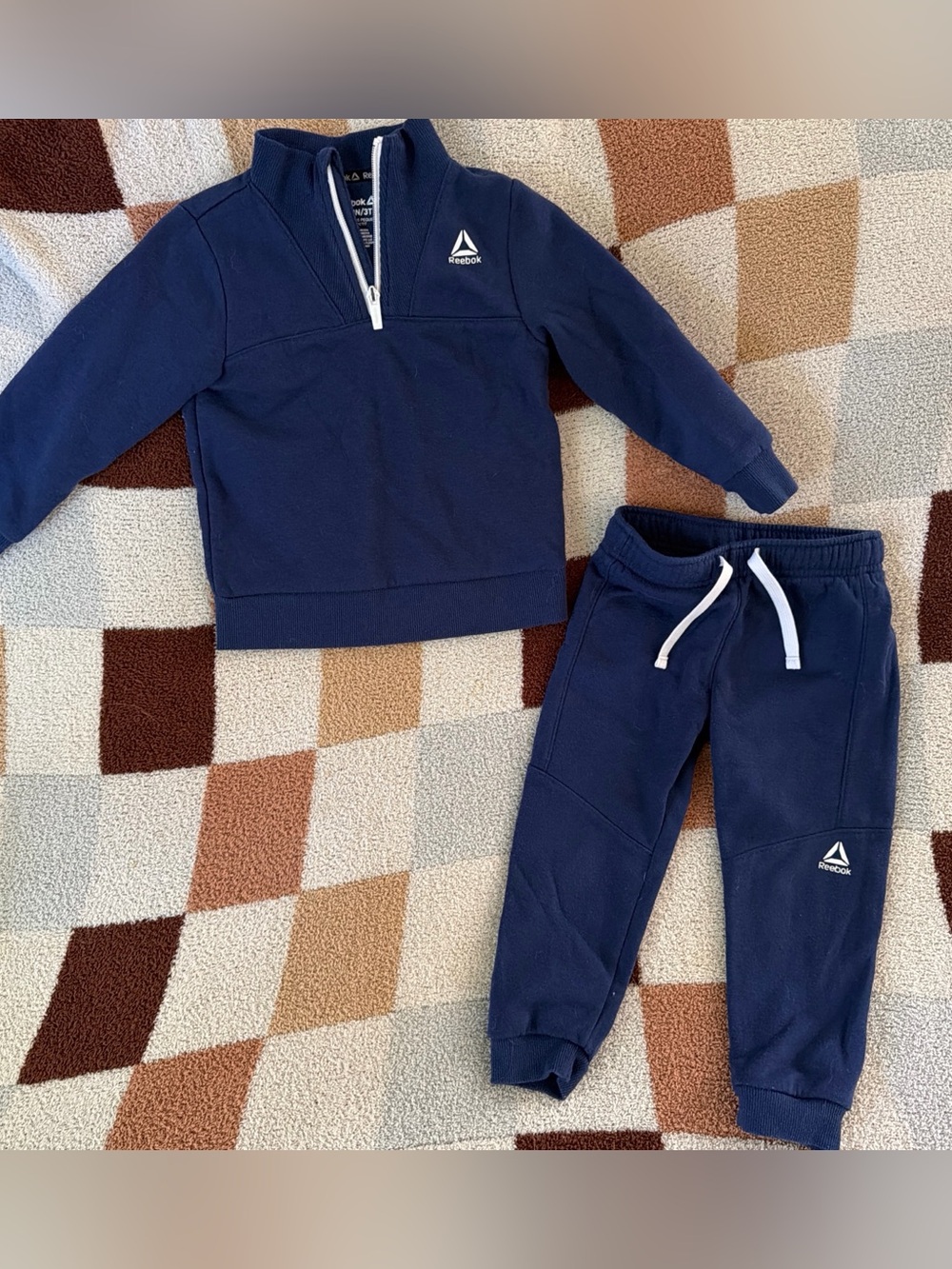 Reebok Boys Navy Blue Pullover and Jogger Set